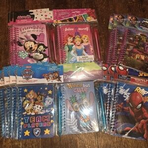 Kids Spiral Notebooks Bundle - Minnie, Disney Princess, Paw Patrol, Spiderman